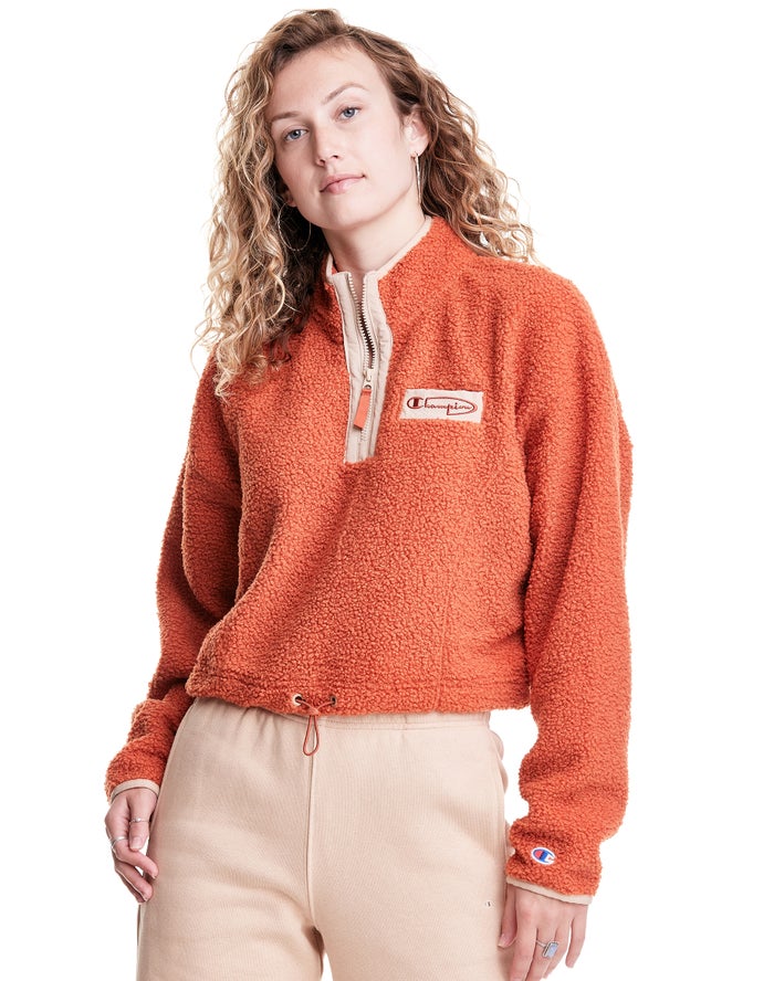 Champion Sweatshirt Dames - Koraal - Mixed Media Pullover ( 367089-TPC )